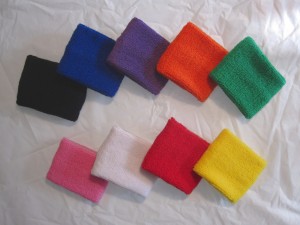 wrist sweatbands in various colors