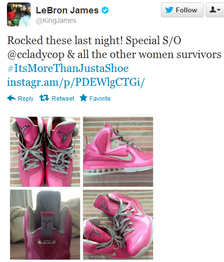 lebron james breast cancer shoes