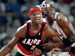 Cliff Robinson wearing red sweatbands